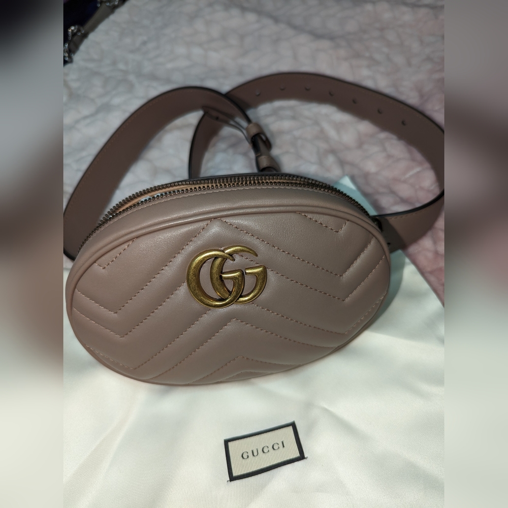Gucci GG Marmont belt bag Matelasse leather